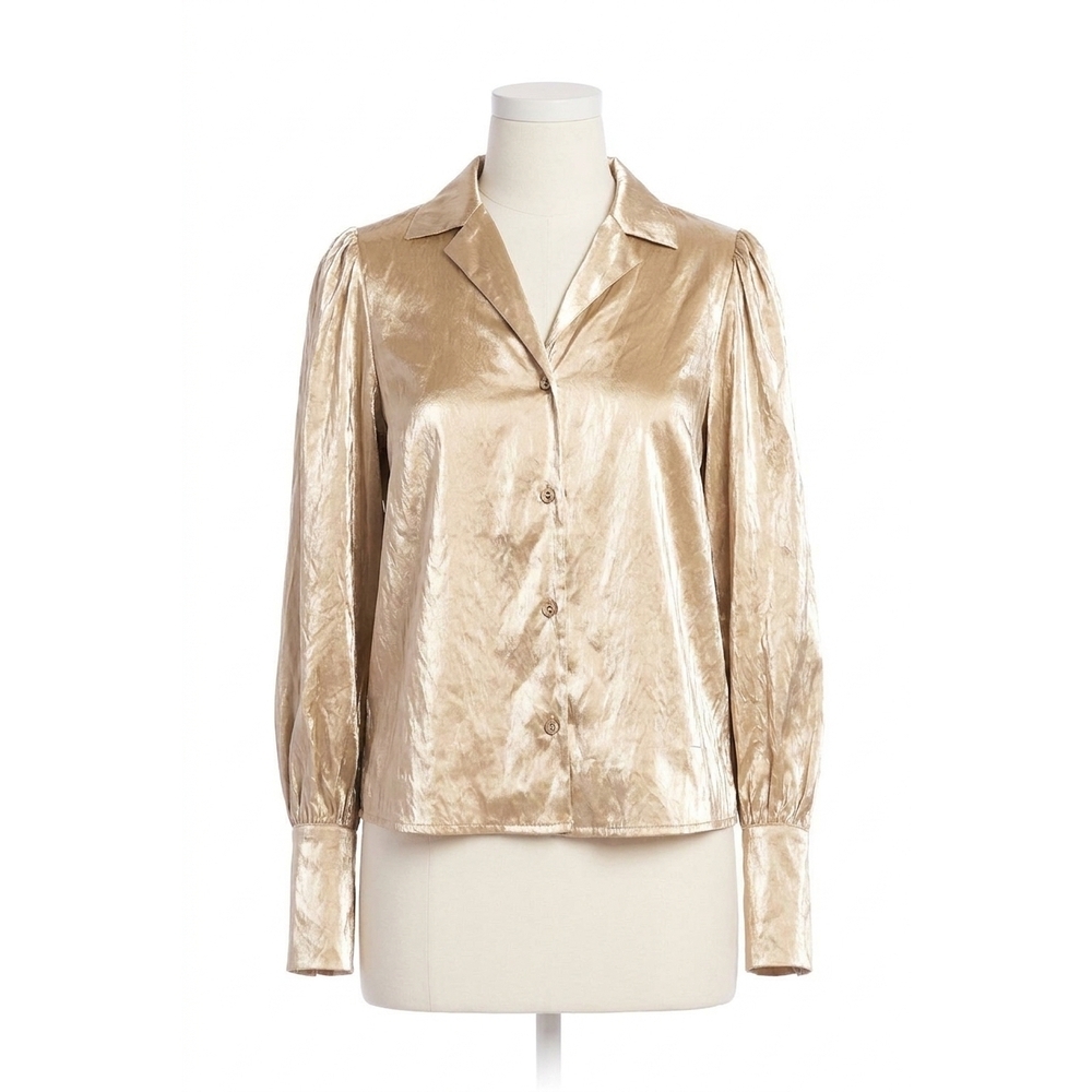 NEW FIFTEEN TWENTY long sleeve button up shirt in gold dust